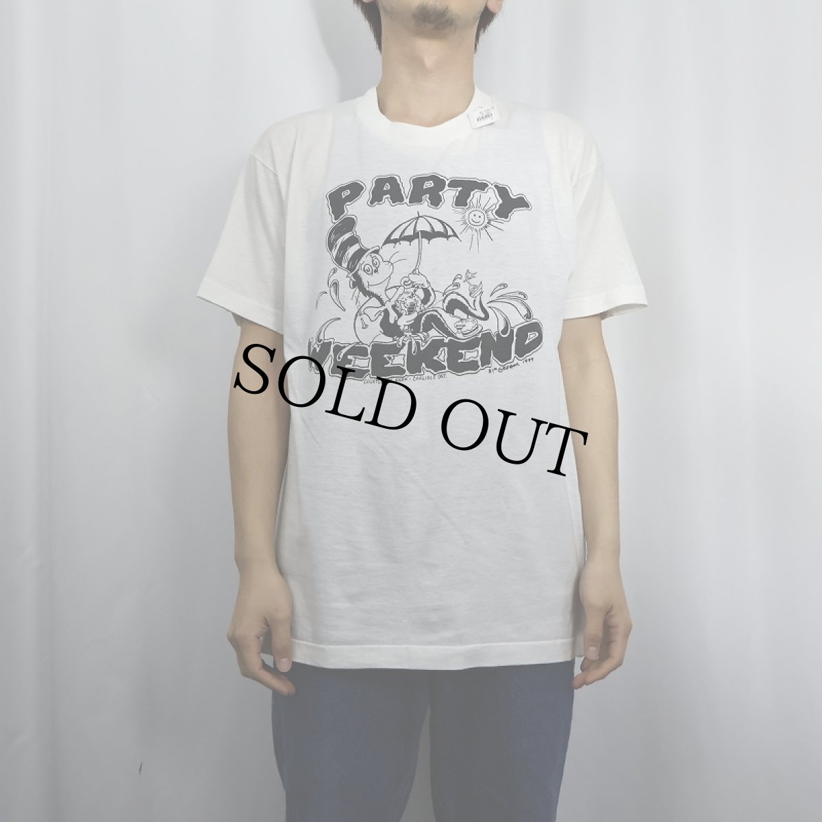 画像2: 90's Dr.Seuss CANADA製 "PARTY WEEKEND" キャラクタープリントTシャツ XL (2)