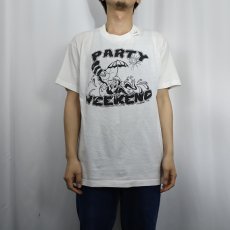 画像2: 90's Dr.Seuss CANADA製 "PARTY WEEKEND" キャラクタープリントTシャツ XL (2)