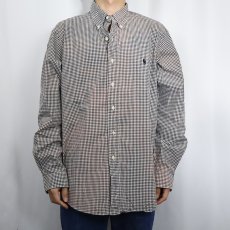 画像2: Ralph Lauren "CUSTOM FIT" ギンガムチェック柄 コットンボタンダウンシャツ SIZE17 (2)
