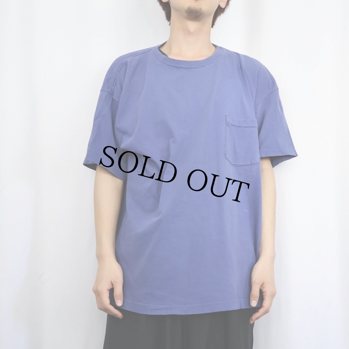 画像2: 80〜90's BANANA REPUBLIC USA製 無地ポケットTシャツ L (2)