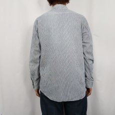 画像3: 〜60's ヒッコリーストライプ ハーフジップ コットンワークシャツ (3)
