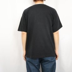 画像3: 90's MUNSING WEAR USA製 レイヤードデザイン 無地Tシャツ BLACK M (3)