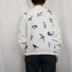 画像3: 90's MICHIGAN RAG CO. USA製 鳥柄 プリントスウェット L (3)