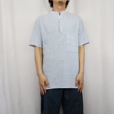 画像2: 〜80's Mc Neal ストライプ柄 プルオーバーコットンシャツ M (2)