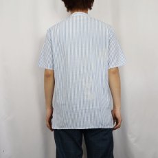 画像3: 〜80's Mc Neal ストライプ柄 プルオーバーコットンシャツ M (3)