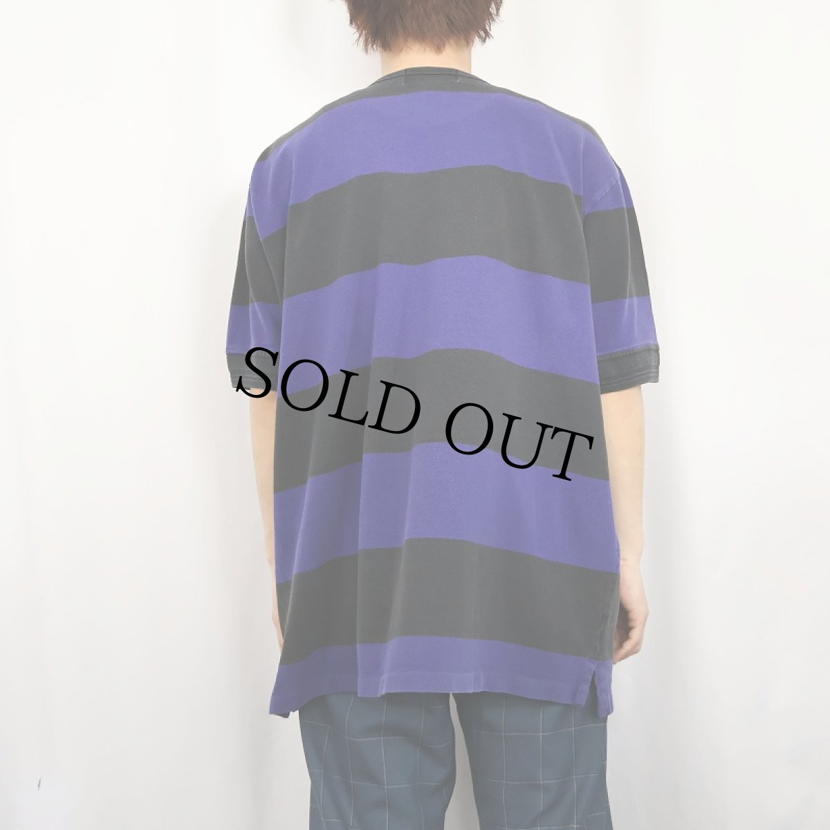 画像3: 90's POLO SPORT Ralph Lauren ボーダー柄 ヘンリーネック 鹿の子Tシャツ XXL (3)