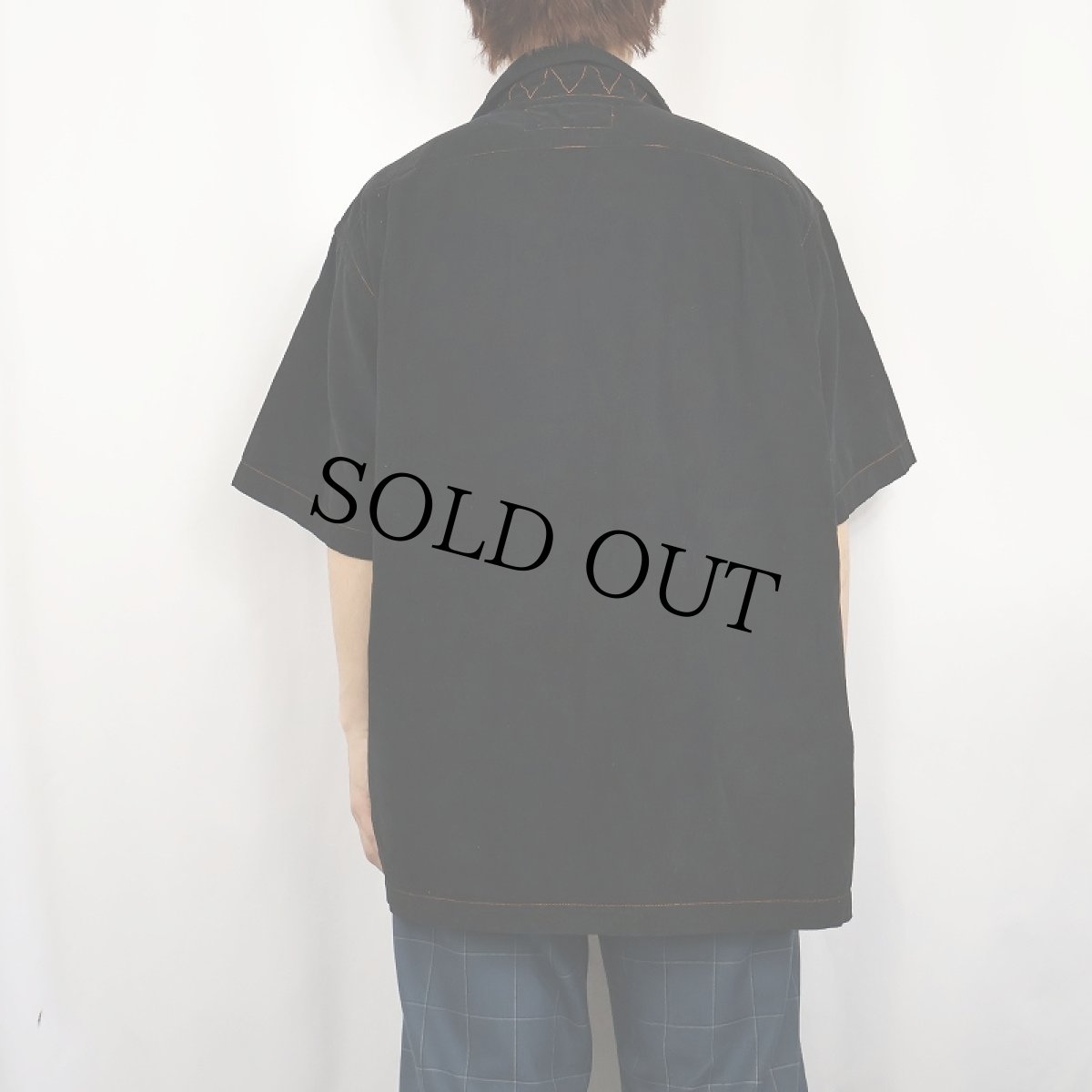 画像3: 90's POLO SPORT Ralph Lauren ステッチデザイン オープンカラーコーデュロイシャツ BLACK XL (3)