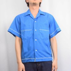 画像3: 60's Hilton USA製 "MAECO EARLYU BIRDS BANDITS" フロッキープリント ボーリングシャツ M (3)