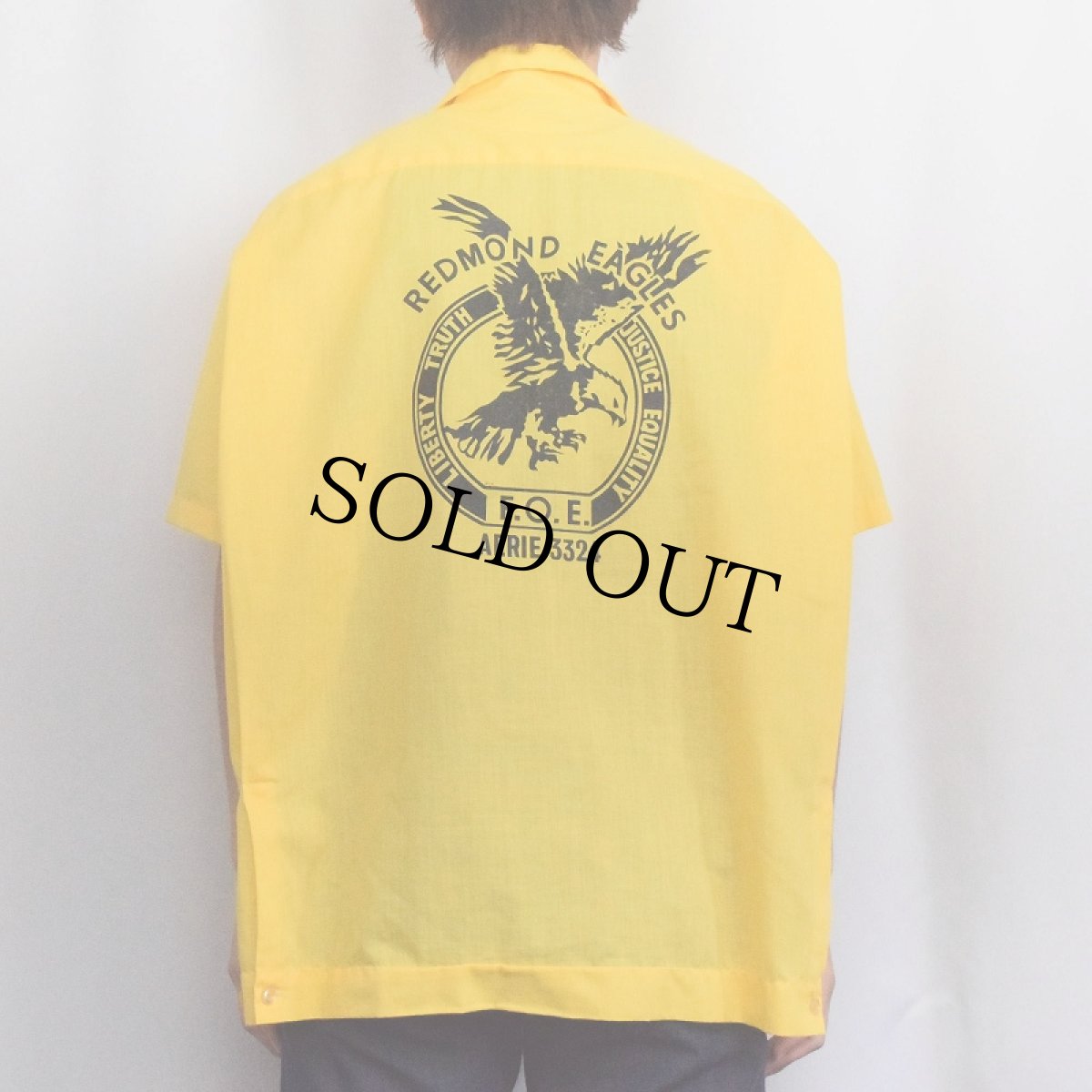 画像4: 70's Hilton USA製 "REDMOND EAGLES" ボーリングシャツ XL (4)