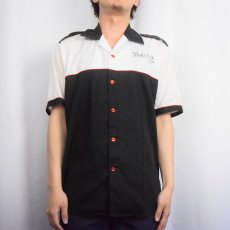 画像3: 70's King Louie USA製 "METROPOLITAN MTG. & SEC." チェーン刺繍 エポレット付き ボーリングシャツ M (3)