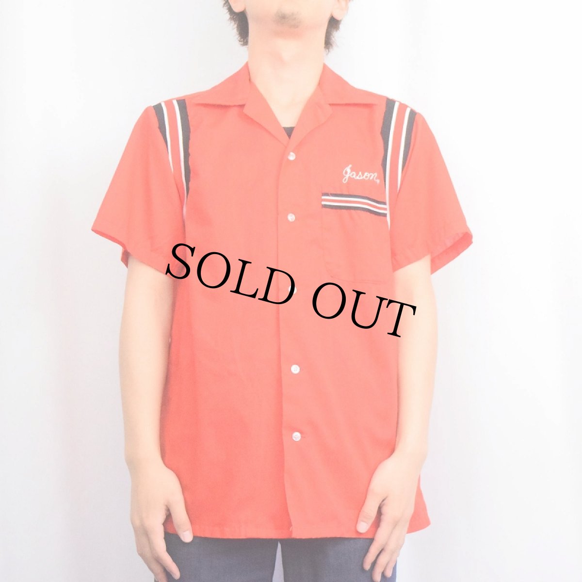 画像3: 70's Hilton USA製 "CONTINENTAL GRAIN" フロッキープリント ボーリングシャツ M (3)