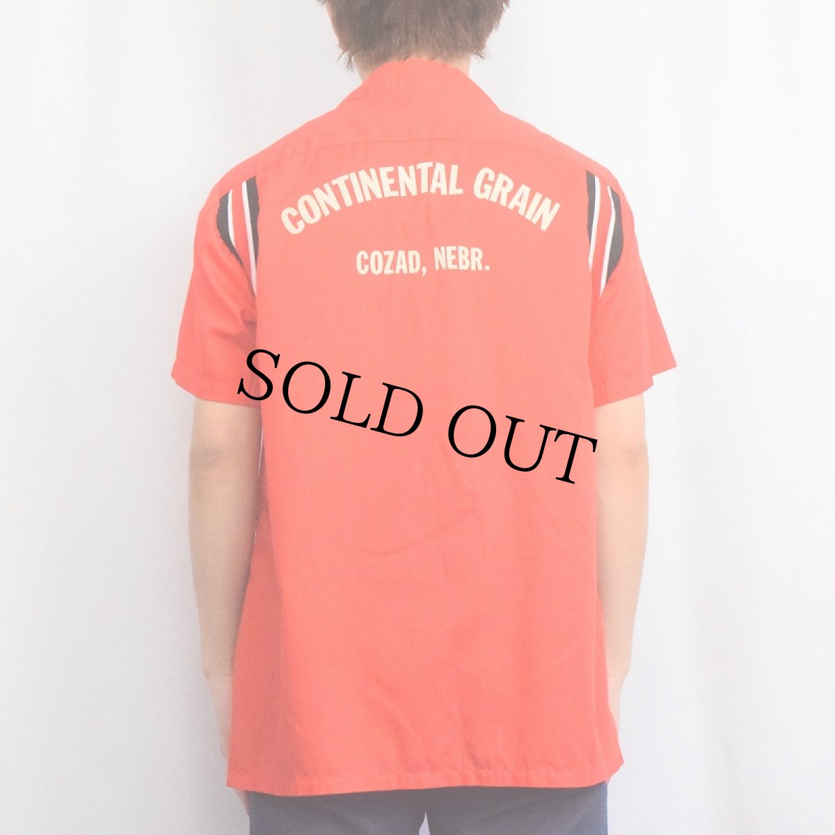 画像4: 70's Hilton USA製 "CONTINENTAL GRAIN" フロッキープリント ボーリングシャツ M (4)