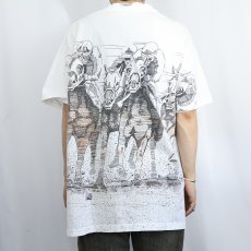 画像4: 90's USA製 競馬柄 大判プリントTシャツ XXL (4)