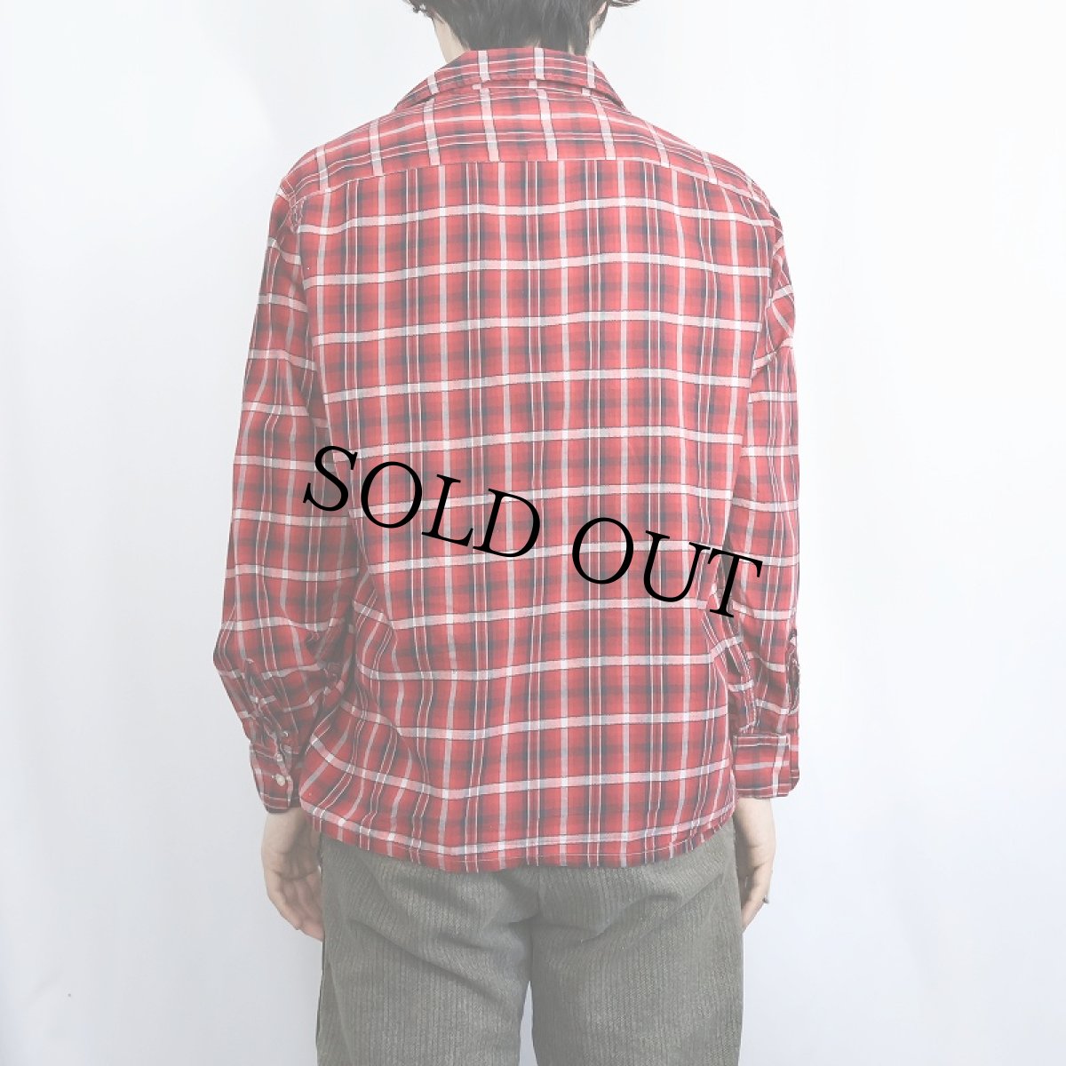 画像3: 60's PENNEY'S チェック柄 オープンカラーシャツ L (3)