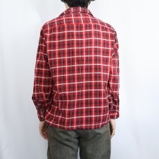 画像3: 60's PENNEY'S チェック柄 オープンカラーシャツ L (3)