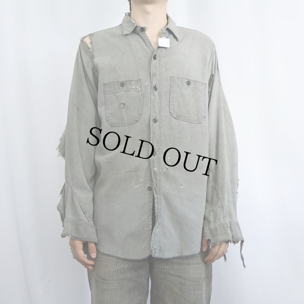 画像2: 60's WASHINGTON DEE CEE ブラックシャンブレーシャツ (2)