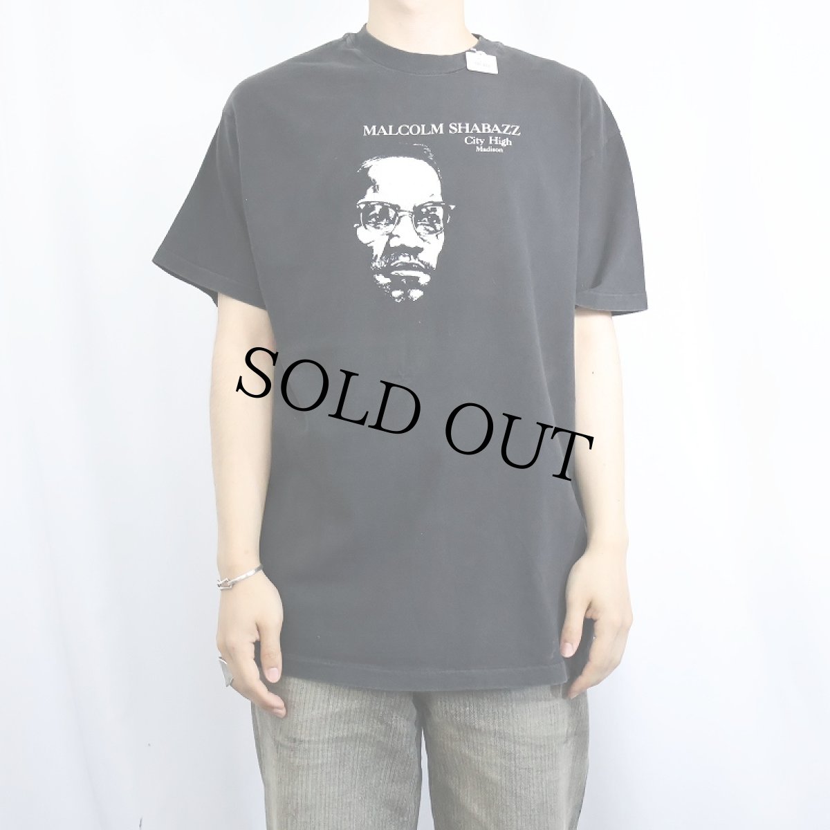 画像2: 90's Malcolm Shabazz USA製 プリントTシャツ BLACK L (2)