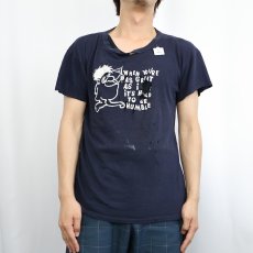 画像2: 70〜80's "WHEN YOU'RE AS GREAT..." モンスタープリントTシャツ NAVY (2)
