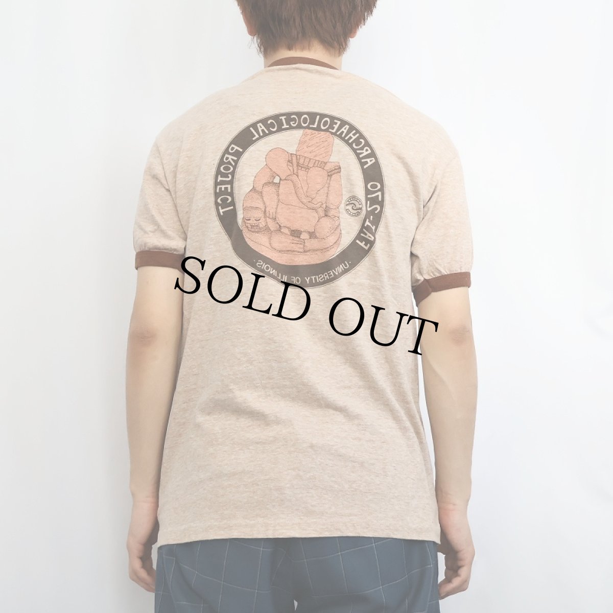 画像3: 70's USA製 "FAI-270 ARCHAEOLOGICAL PROJECT" プリントリンガーTシャツ L (3)