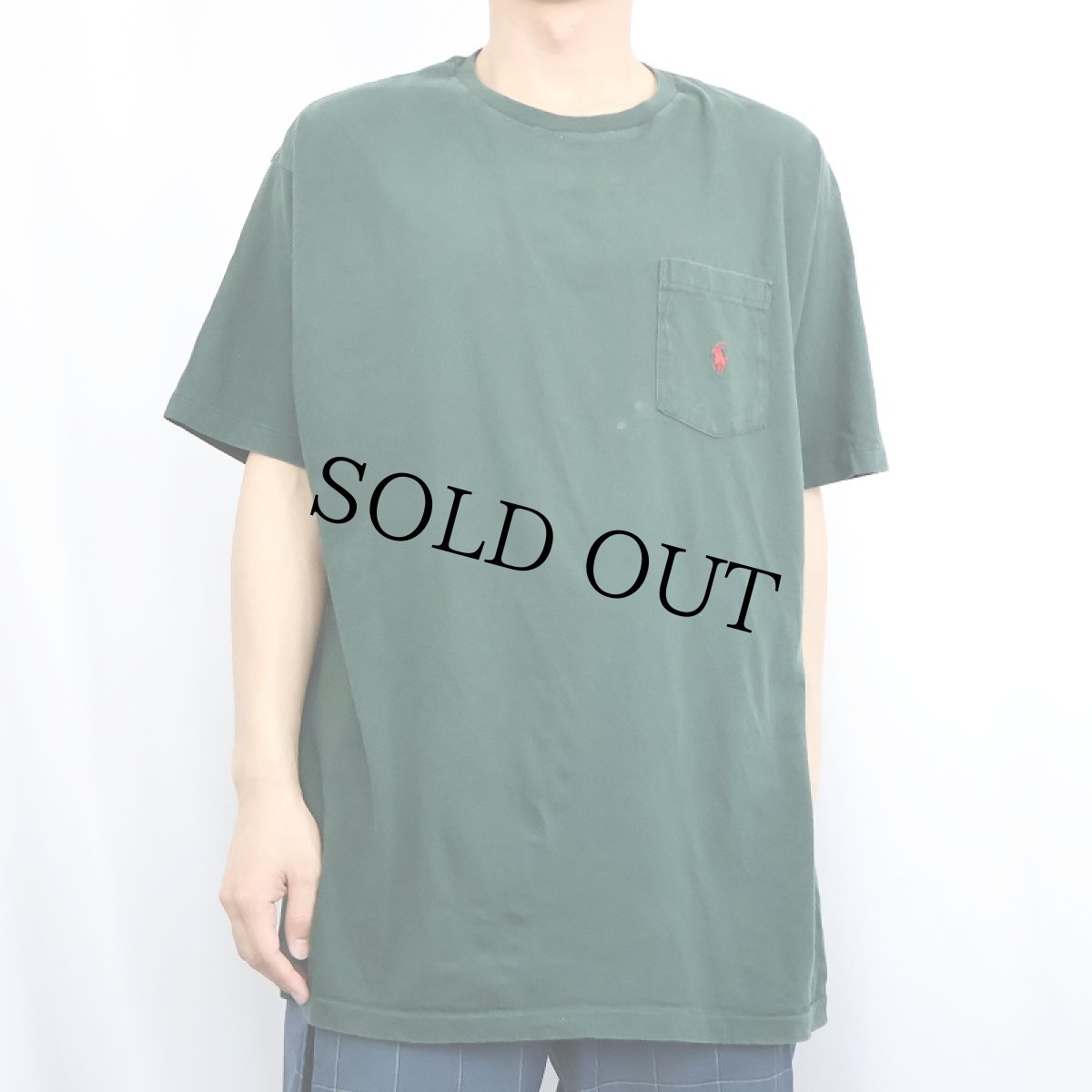 画像2: 90's POLO Ralph Lauren USA製 ロゴ刺繍 ポケットTシャツ L (2)