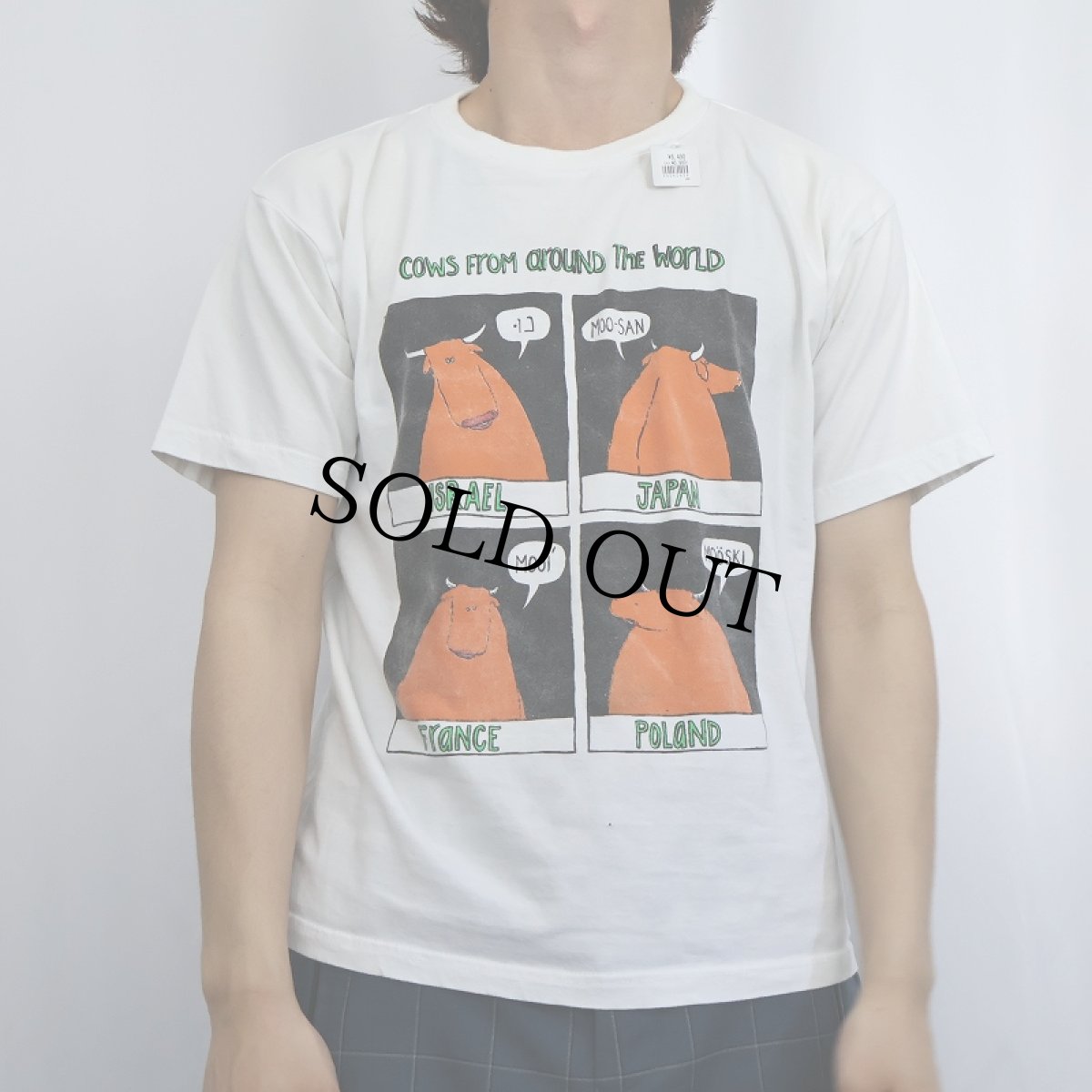 画像2: "Cows From around The World" 牛イラストプリントTシャツ (2)