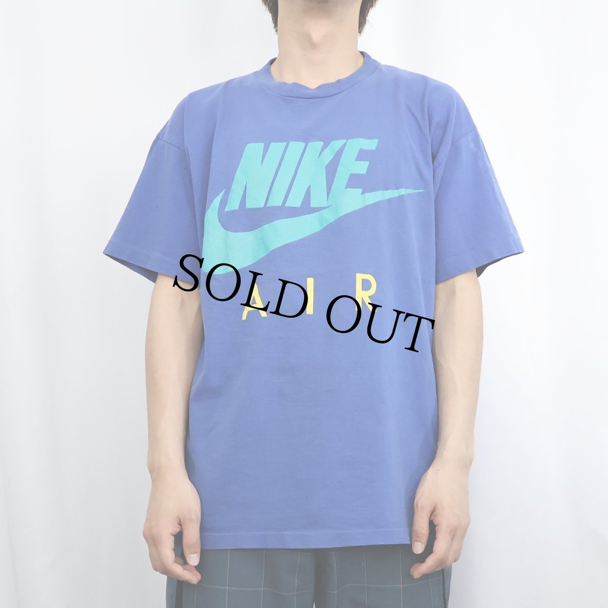 画像2: 90's NIKE AIR 銀タグ ロゴプリントTシャツ L (2)