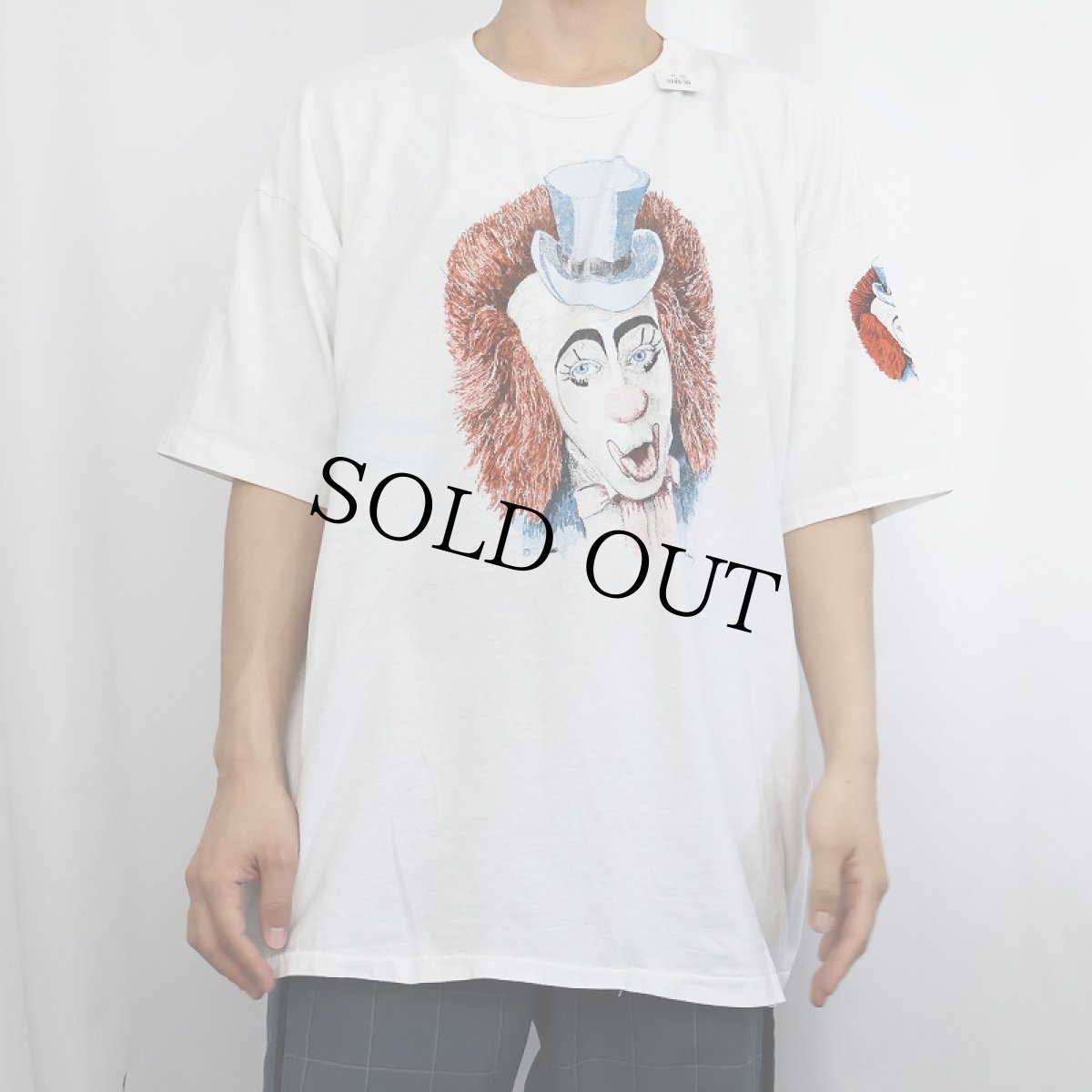 画像2: 80's Rick Embry USA製 ピエロイラストプリントTシャツ XXL (2)