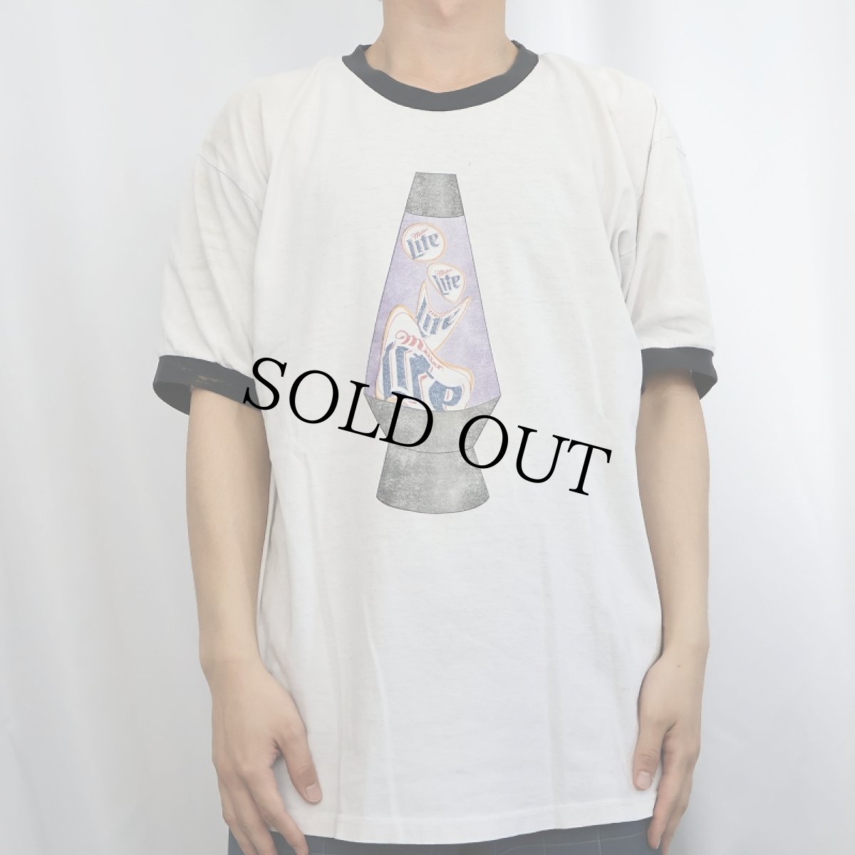 画像2: 90's Miller Lite USA製 ビールメーカー プリントリンガーTシャツ XL (2)