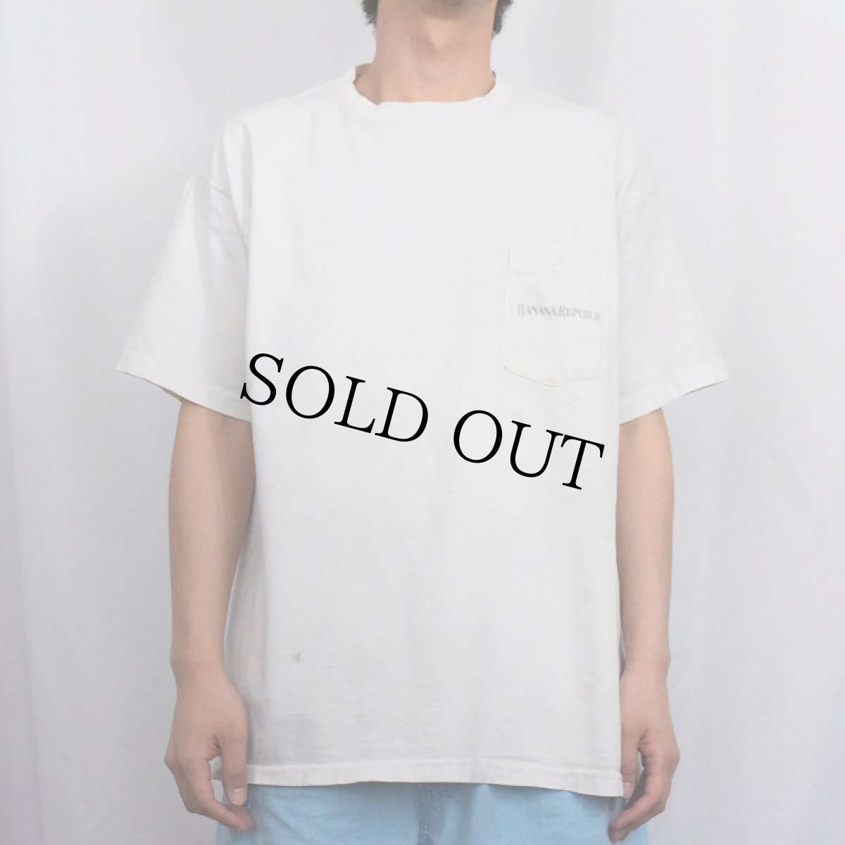 画像3: 90's BANANA REPUBLIC USA製 地図プリント ポケットTシャツ L (3)