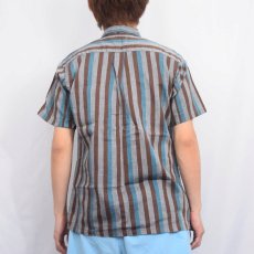画像4: 60's SKIPPER USA製 マルチストライプ柄 3点留め ボタンダウンシャツ M (4)