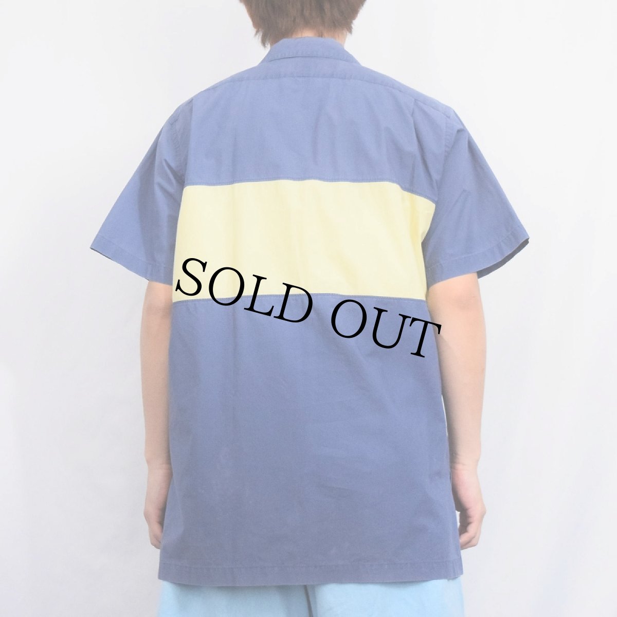 画像5: POLO Ralph Lauren ボーダー柄 コットンオープンカラーシャツ M (5)