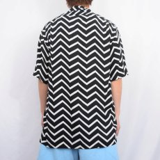 画像6: POLO Ralph Lauren シェブロン柄 ビスコースオープンカラーシャツ S (6)