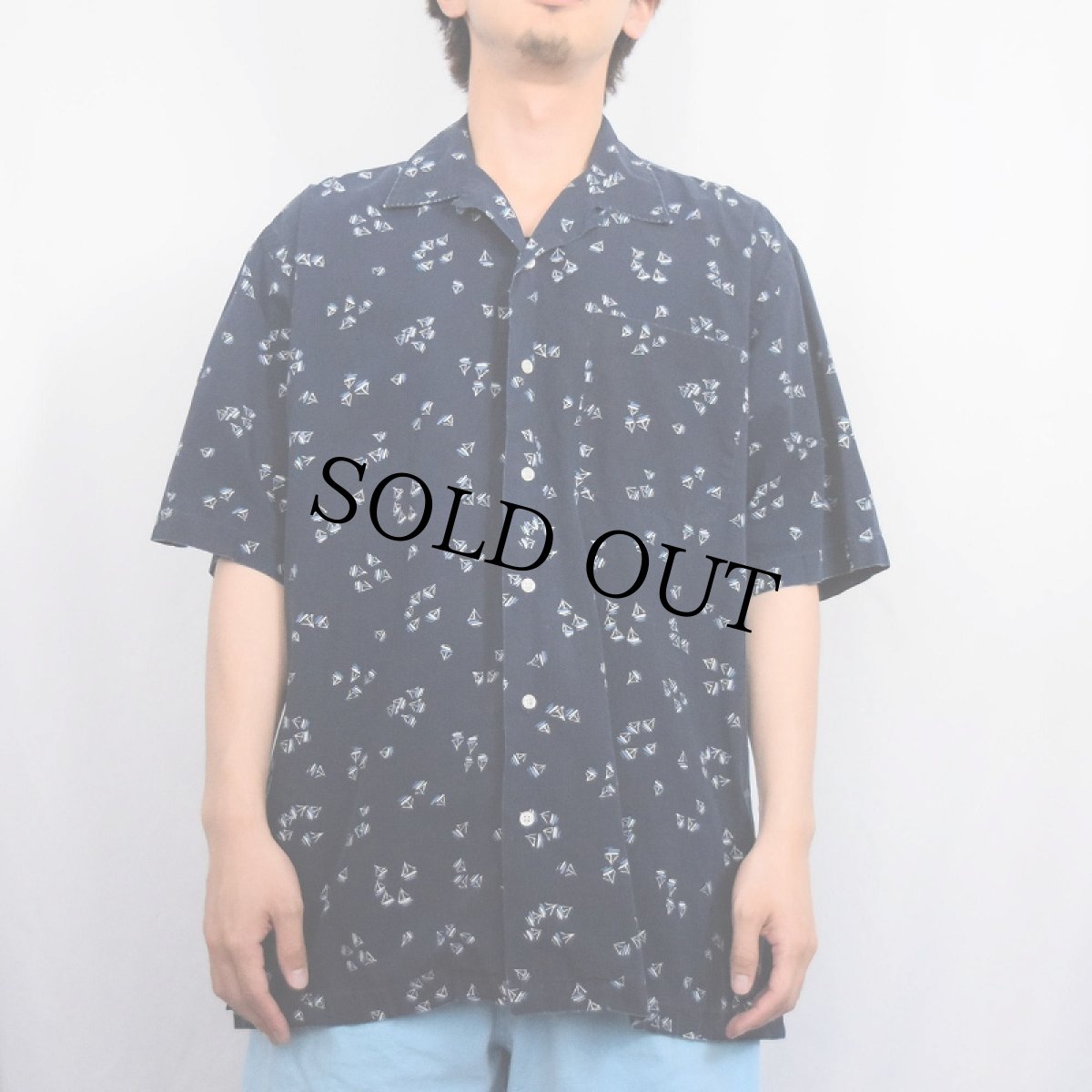 画像4: POLO Ralph Lauren "CLAYTON" ヨット柄 コットンオープンカラーシャツ NAVY M (4)