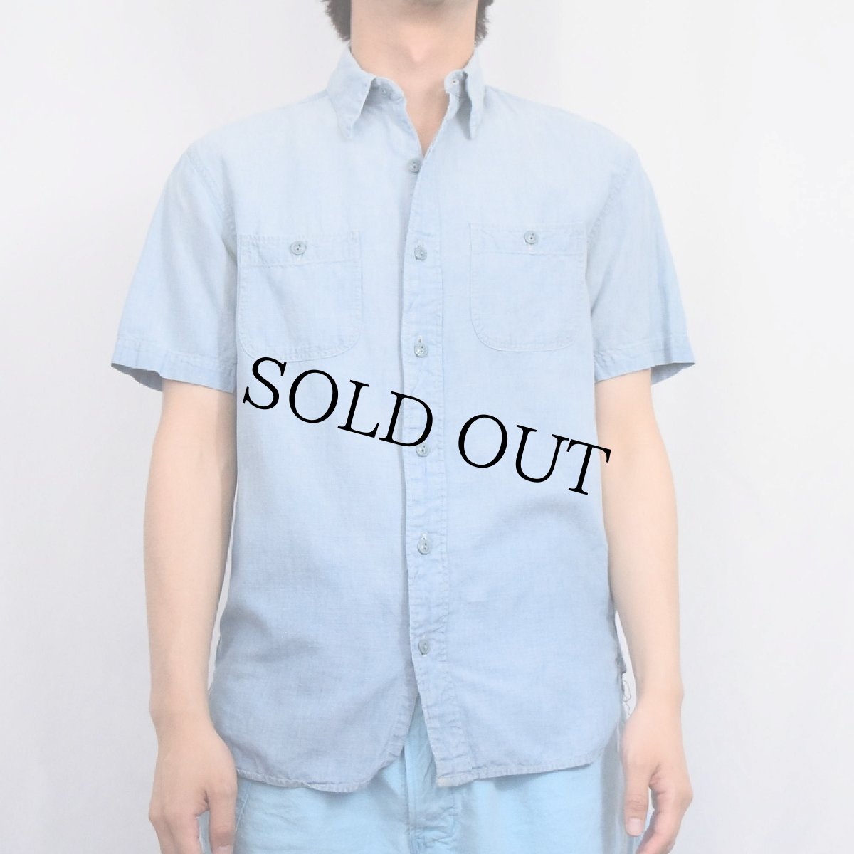 画像5: Ralph Lauren RRL マチ付き シャンブレーシャツ S (5)