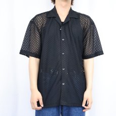 画像2: 90's POP ICON USA製 メッシュシャツ BLACK L (2)
