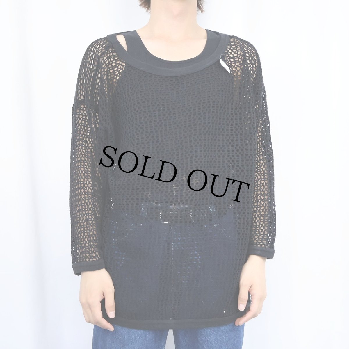 画像4: 80〜90's THE EDGE USA製 メッシュロンT BLACK M (4)