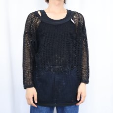 画像4: 80〜90's THE EDGE USA製 メッシュロンT BLACK M (4)