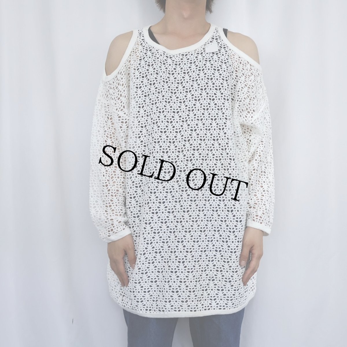 画像5: 90's Kick's USA製 コールドショルダー メッシュロンT ONESIZE (5)