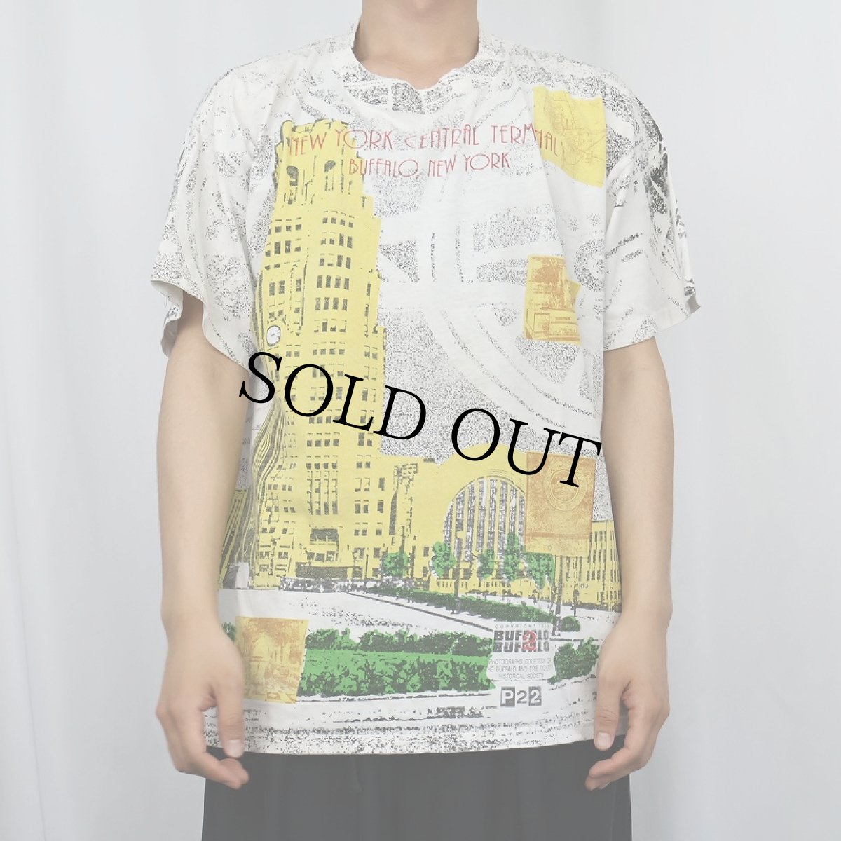画像3: 90's USA製 "NEW YORK CENTRAL TERMINAL" 大判プリントTシャツ XL (3)