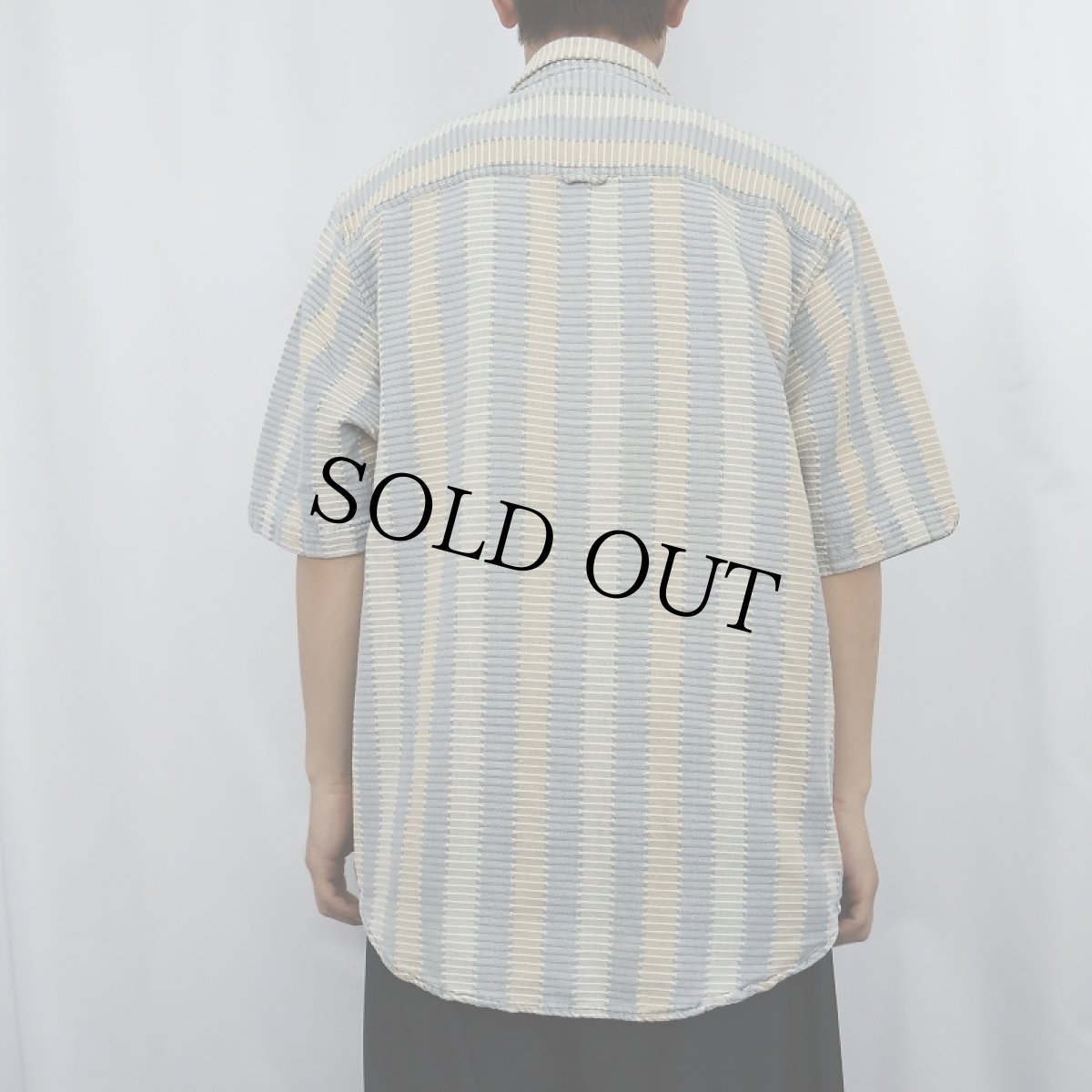 画像3: THE TERRITORY AHEAD ストライプ柄 コットンシャツ M (3)