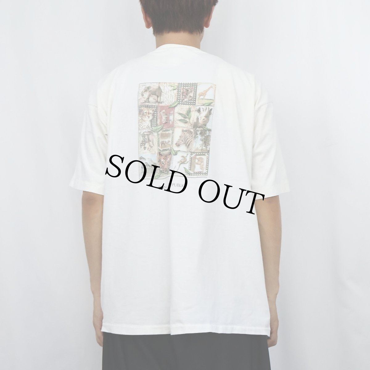 画像4: 90's BANANA REPUBLIC USA製 アニマルプリント ポケットTシャツ XL (4)