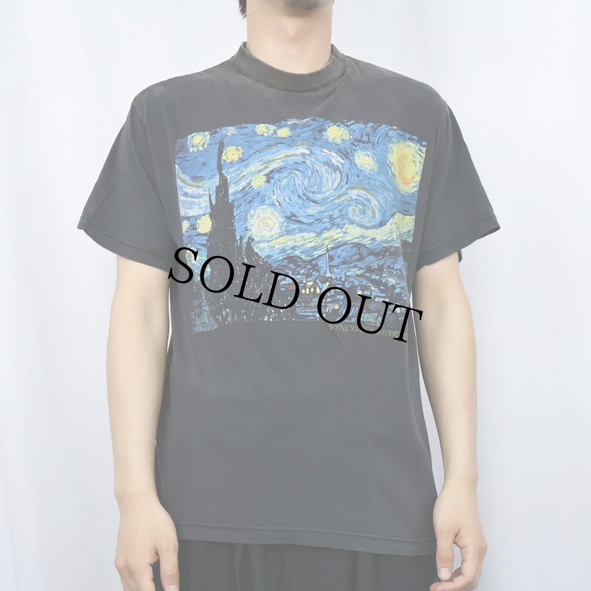画像2: Vincent Van Gogh "The Starry Night" アートプリントTシャツ M (2)