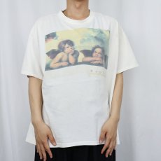 画像2: 90's Raffaello Santi USA製 "二人の天使" アートプリントTシャツ XL (2)