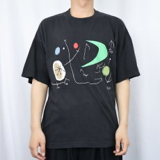 画像2: 90's Joan Miro アートプリントTシャツ BLACK (2)