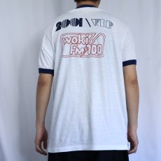 画像4: 80〜90's WOKI FM100 USA製 ラジオ局プリントリンガーTシャツ XL (4)
