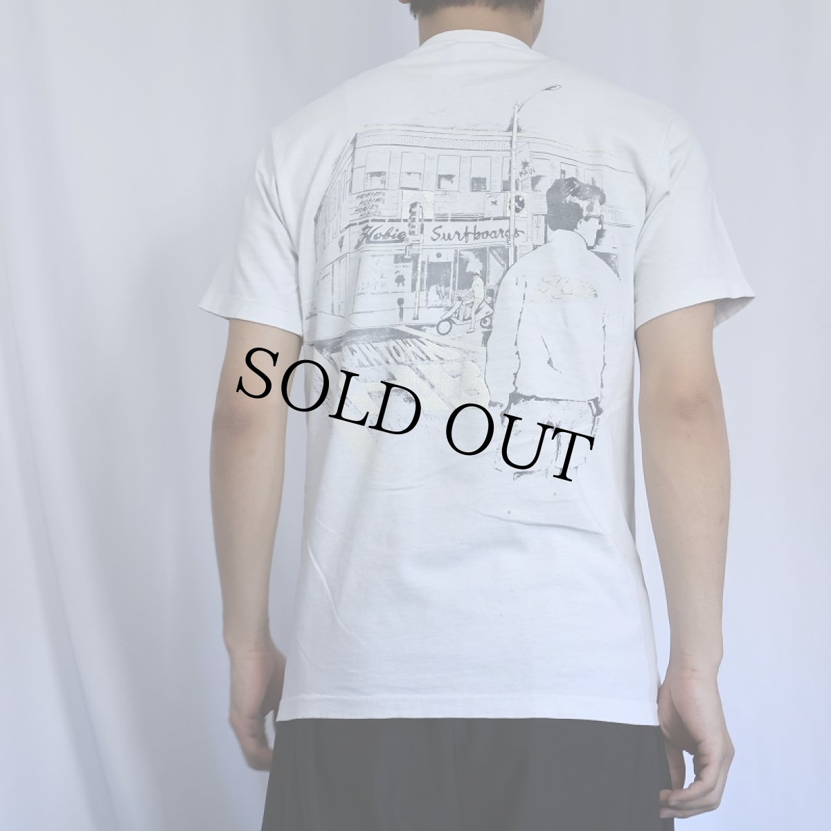 画像4: 90's Hobie USA製 サーフブランド プリントポケットTシャツ M (4)