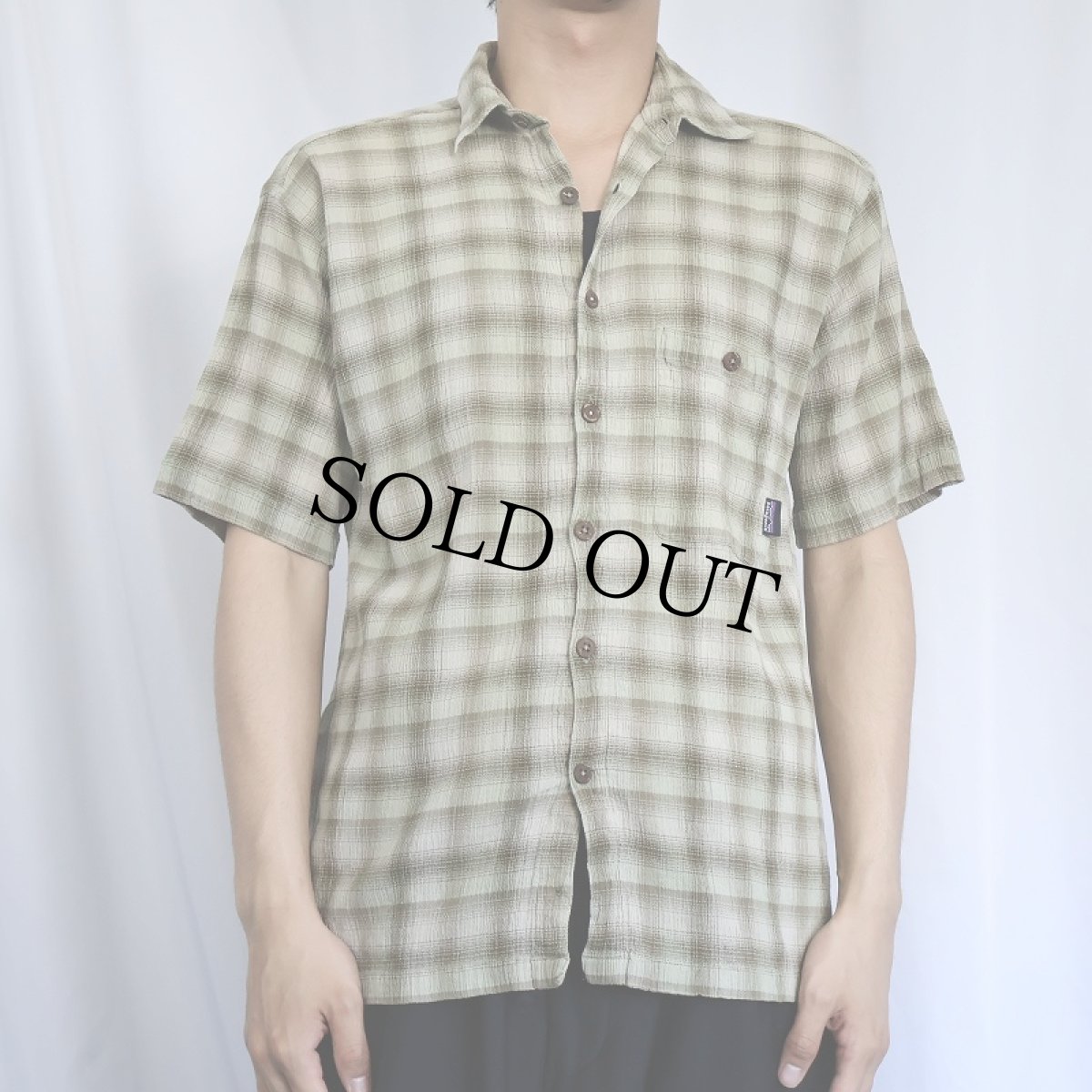 画像2: 2000's Patagonia ORGANIC COTTON オンブレーチェック柄 A/Cヤーンダイシャツ S (2)