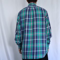 画像3: POLO Ralph Lauren チェック柄 猫目ボタン ヘビーネルシャツ M (3)