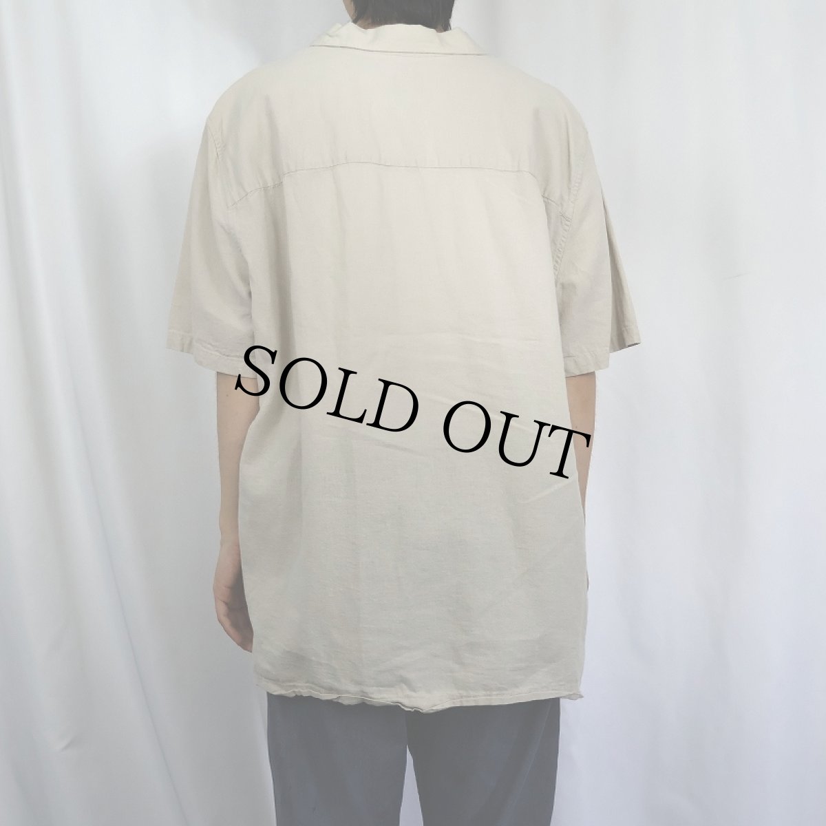 画像3: GAP リネン×コットンオープンカラーシャツ XL (3)