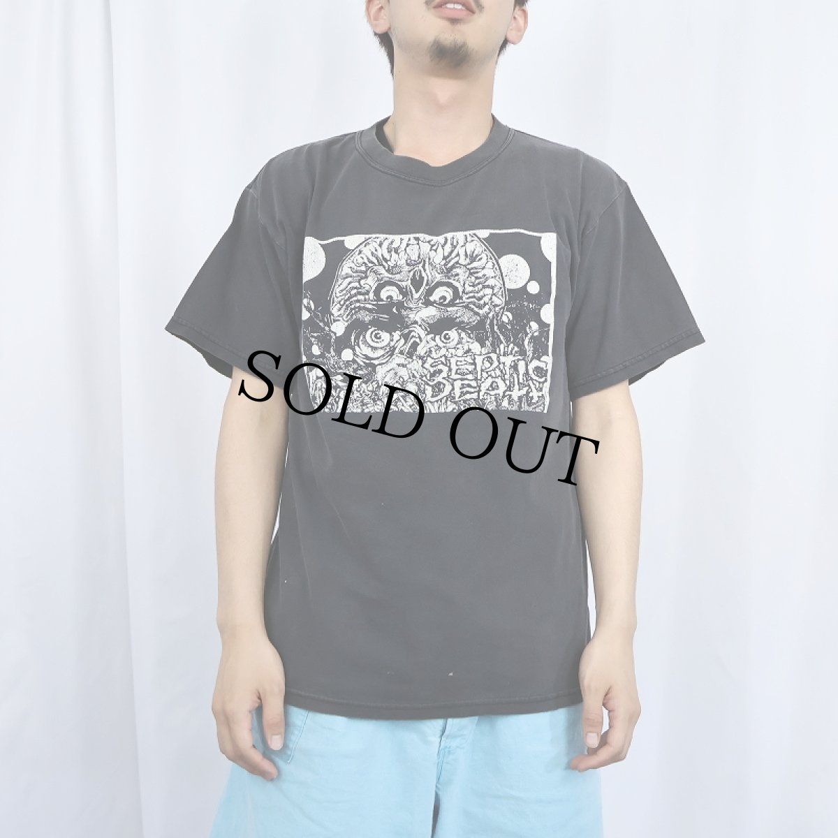 画像3: SEPTIC DEATH "PUSHEAD"ハードコアパンクバンドTシャツ M (3)